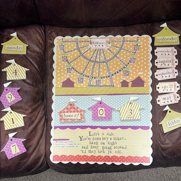 Colorful Carousel-Themed Calendar Set - Picture 1 of 6